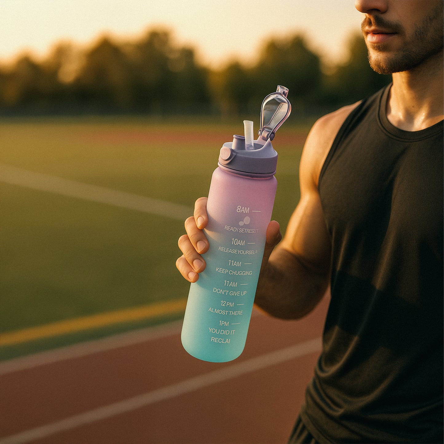 Never Quit - Farbverlaufs‐Wasserflasche